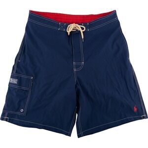 Polo Ralph Lauren Mens L Kailua Classic Fit Swim Trunks Navy Blue Board Shorts